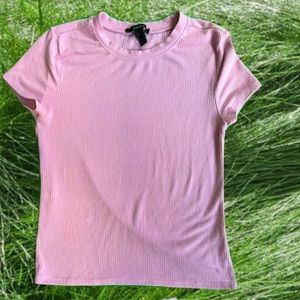 FOREVER 21 ribbed short sleeved tee |Size: Junior M | Color: Pink